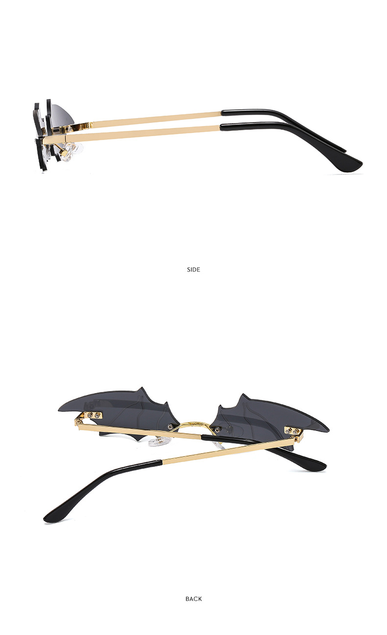 Nouvelles lunettes de soleil chauve-souris sans cadre européennes et américaines, lunettes de soleil photo de fête amusantes et colorées, lunettes de soleil tendance transfrontalières_voghion.com