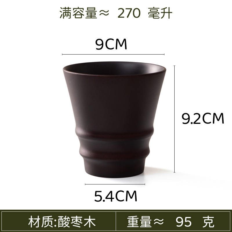 Fuente de productos domésticos de madera de jujube ácido todo tipo de tazas de madera de sake tazas de agua de madera sólida tazas de té de barriga tazas de té de restaurante