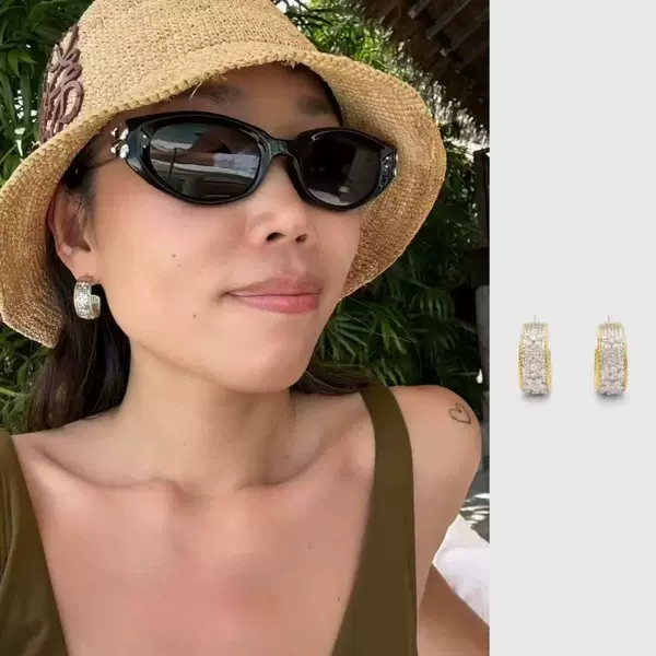 Hollow Woven Earrings for Women, Gold and Silver Color Combination, Holiday Style Atmosphere C-Shaped Earrings, Gift Holiday Style Earrings Wholesale