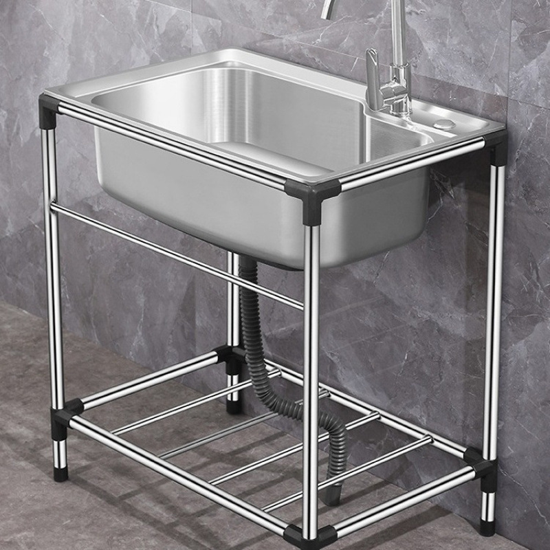 Simple Wash Basin Removable Rental Temporary Kitchen Sink Shelf Balcony Mobile Wash Basin Wash Basin