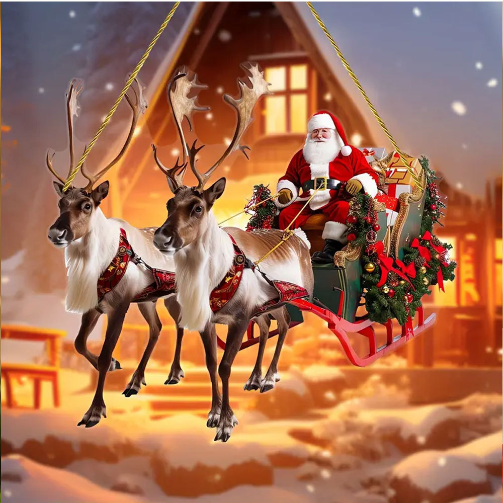 Neie Kleeschen Elchschlitt Heemparty Atmosphär Dekoratioun Anhänger_voghion.com