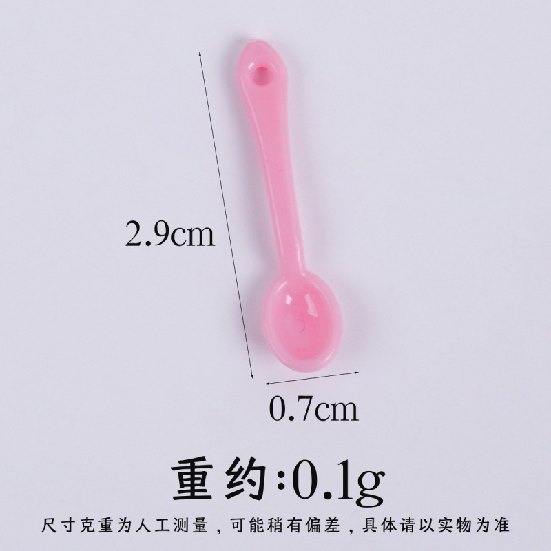 模擬ミニ小さな穴付きスプーンとフォーク DIY ミニキッチンキッチン用品装飾品ミニチュア食品おもちゃキッチンおもちゃ|undefined