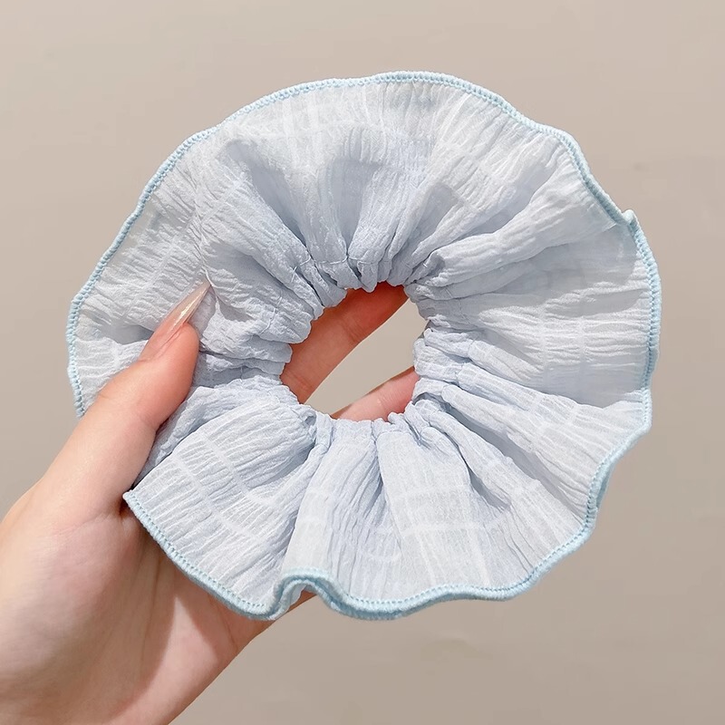 韩风高弹力蕾丝大肠发圈女耐用大方巾头饰皮筋发绳高级感头花发饰|undefined
