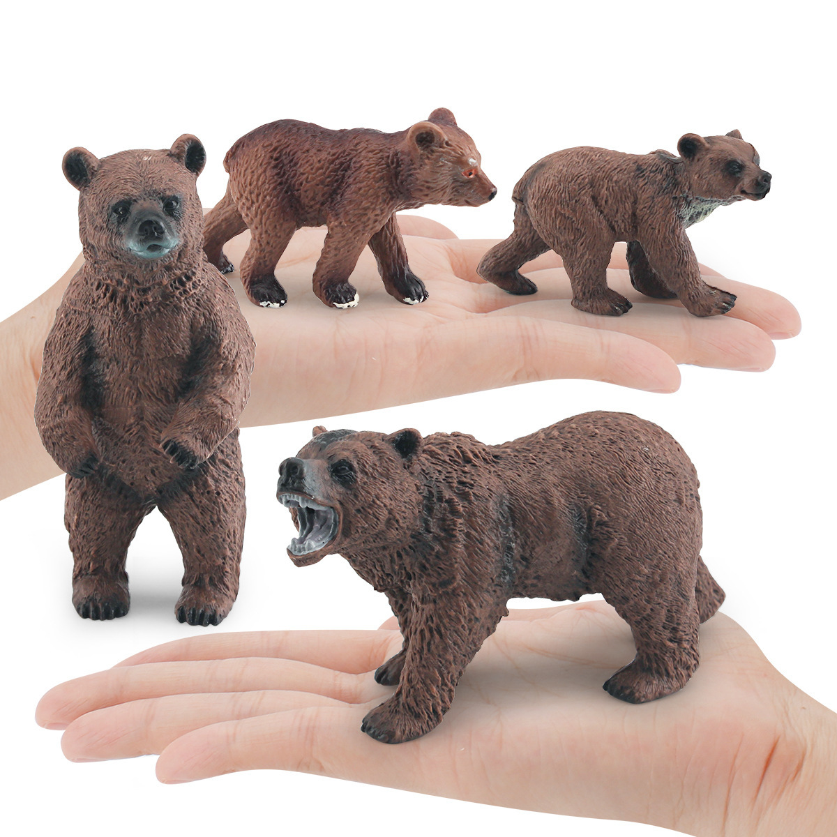 Simulación transfronteriza bosque animal oso pardo modelo cognitivo infantil oso gris caballo oso arena Mesa paisaje decoración adornos estáticos