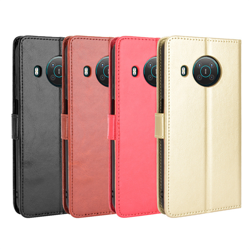 For Nokia X10 phone case Nokia X20 phone leather case flip Crazy Horse pattern lanyard card case X100 For Nokia X10 phone case Nokia X20 phone leather case flip Crazy Horse pattern lanyard card case X100