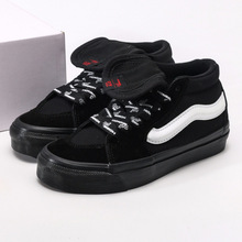 万斯SK8-Mid支线高帮帆布鞋春夏麂皮街头滑板鞋男女黑白板鞋复古