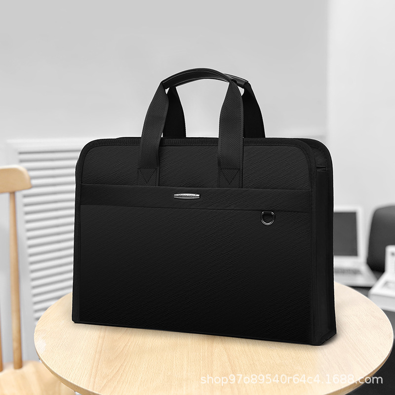 自优新848男士公文包手提包会议包商务文件包带水杯位公文袋定制