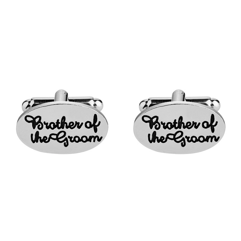 Fashion Lettering Cufflinks High Quality Alloy Drip Oil Letters Shirt Dress Cufflinks display picture 12