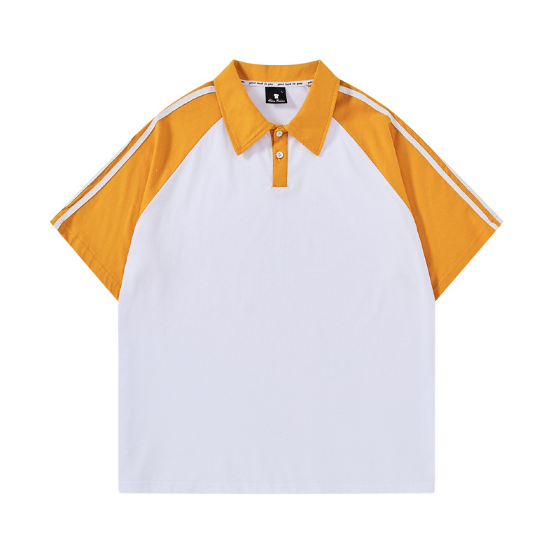 Procesamiento de camisa de Polo de manga corta de algodón Raglan impreso LOGO Hong Kong estilo de clase de moda uniforme grupo uniforme actividad T-shirt producción