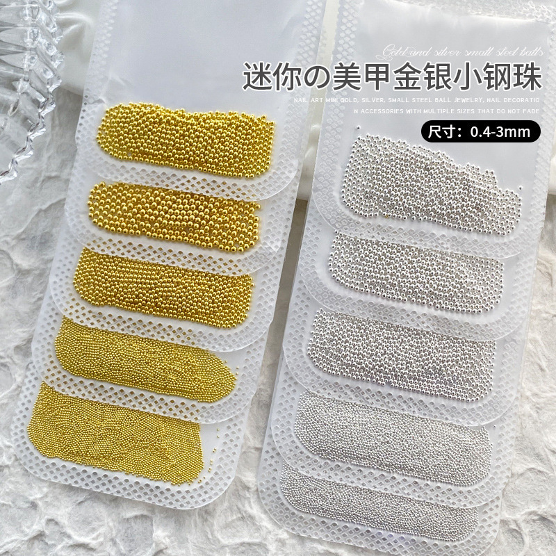 Nail Art Small Steel Ball Jewelry 0.4mm small size Size Gold Silver Metal Nail Small Round Ball DIY Nail Ornament Nail Art Small Steel Ball Jewelry 0.4mm small size Size Gold Silver Metal Nail Small Round Ball DIY Nail Ornament