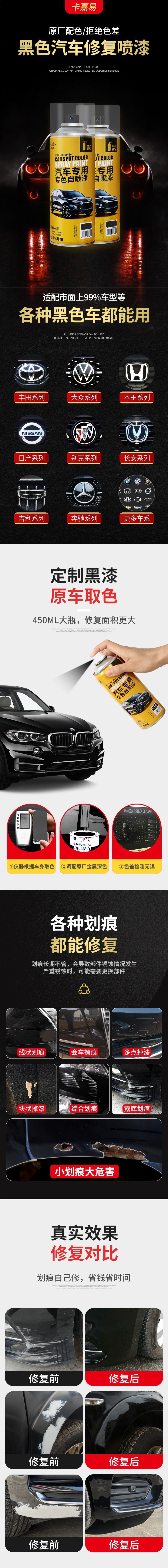 Black Car Spray Paint Touch-Up Pen, Pearlescent Black Hand Spray Paint for Scratch Repair, Vehicle Paint Scratch Remover