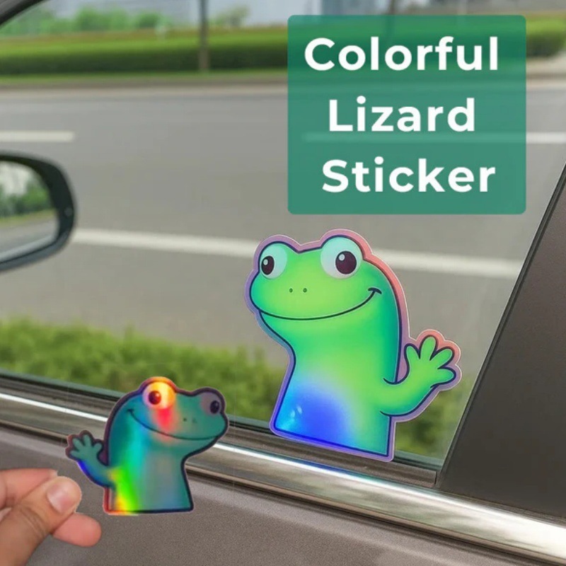 跨境新品 Colorful lizard stickers 彩色蜥蜴贴纸防水装饰贴纸|undefined