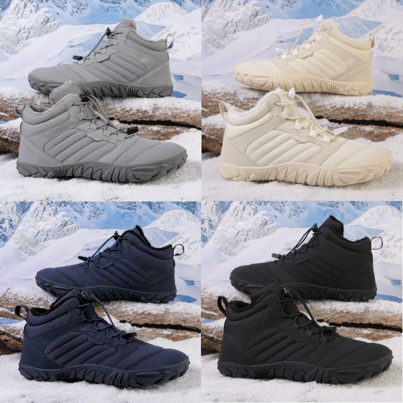 Трансграничные пары зимние хлопчатобумажные туфли с пятью пальцами плюс бархатные теплые снегоступы на открытом воздухе походные туфли высокие снежные сапоги