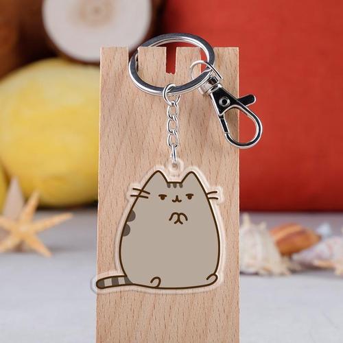 Japanese Cute Cat Backyard Pangji Cat Acrylic Transparent Double-Sided Keychain Pendant