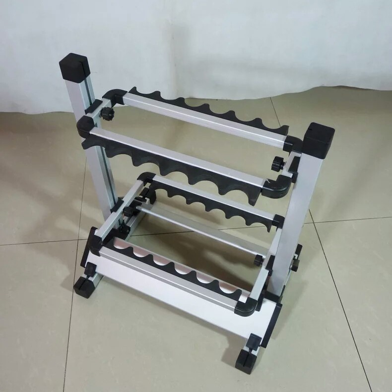 Nuevo Azul de 24 hoyos multi-funcional rack de almacenamiento de aleación de aluminio caña de pescar estante DIP Net caña de pescar soporte de artes de pesca pantalla