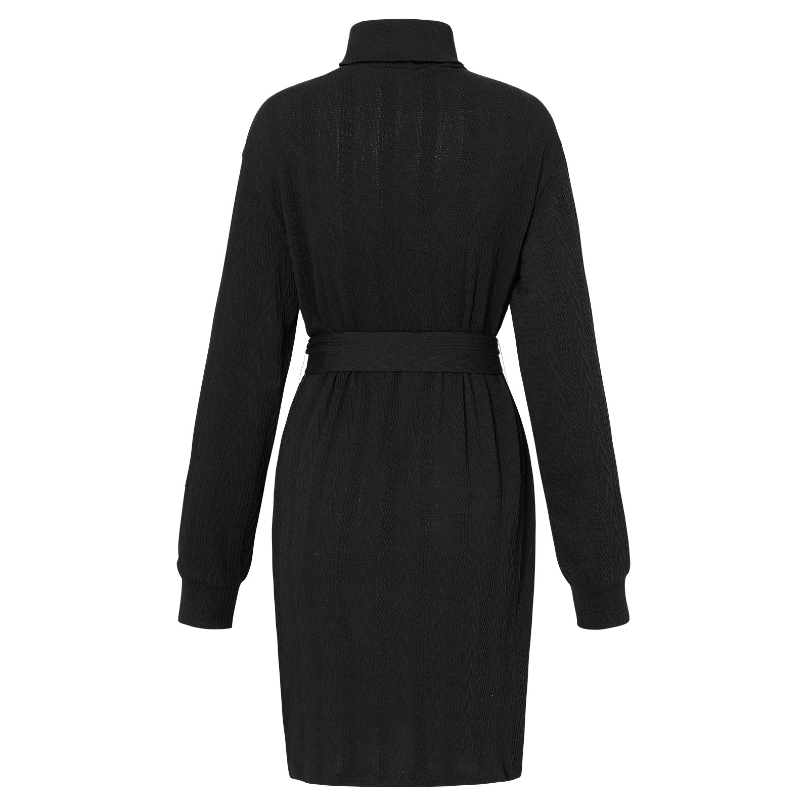 Women's Pencil Skirt Fashion Turtleneck Embroidery Long Sleeve Plaid Knee-length Daily display picture 30