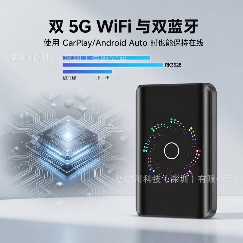 Cross-Border In-Car Wired-To-Wireless Carplay Box 4-in-1 Converter to Android System 14 Android Auto Box