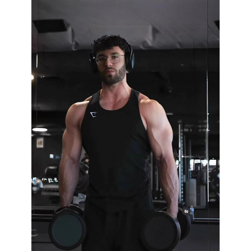 High-Quality Gymshark Arrival Lightweight Quick-Dry Mesh Breathable Sweat-Absorbing Men's Fitness Sports Tank Top with Thin Straps