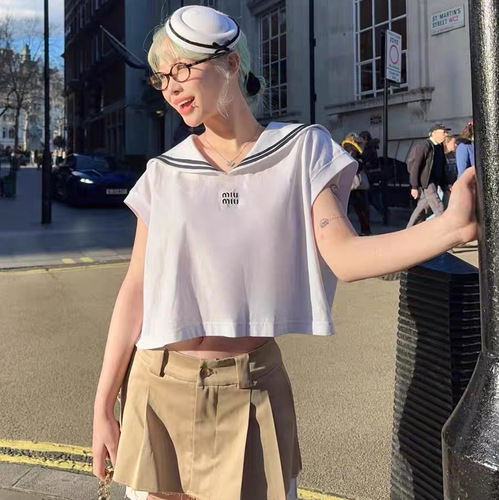 白色蝴蝶结水手帽子女夏天英伦可爱甜美海军帽小礼帽jk护士帽头饰