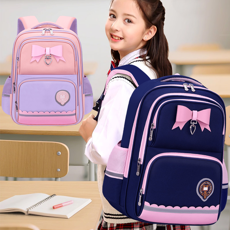 Nueva mochila escolar para niños para estudiantes de primaria para reducir la carga 123 a 456 grados mochila de hombro ligera de gran capacidad