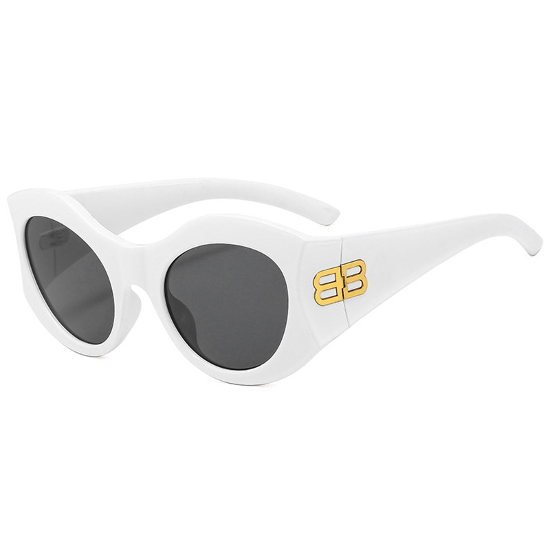 Nuevas letras transfronterizas B personalidad marco grande tendencia redonda gafas de sol de moda ins mismo estilo street hip-hop
