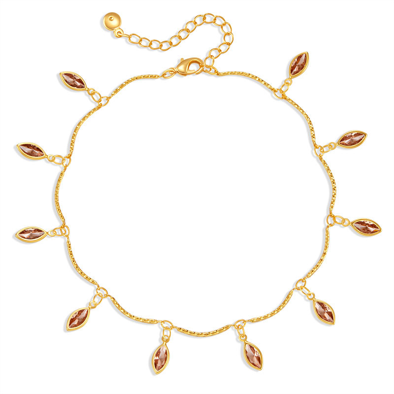7g Weight Anklet Classification 1 Piece Quantity Holiday, Tea Party Occasion Copper Material Geometric Pattern Women's Gender Retro Style Wholesale Jewelry Retro Geometric Copper Anklet 6