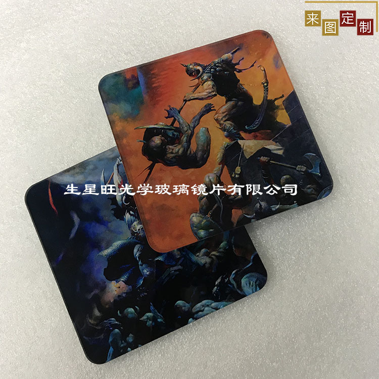 定制玻璃杯垫钢化玻璃隔热垫创意耐高温丝印支持来图定做彩釉家居