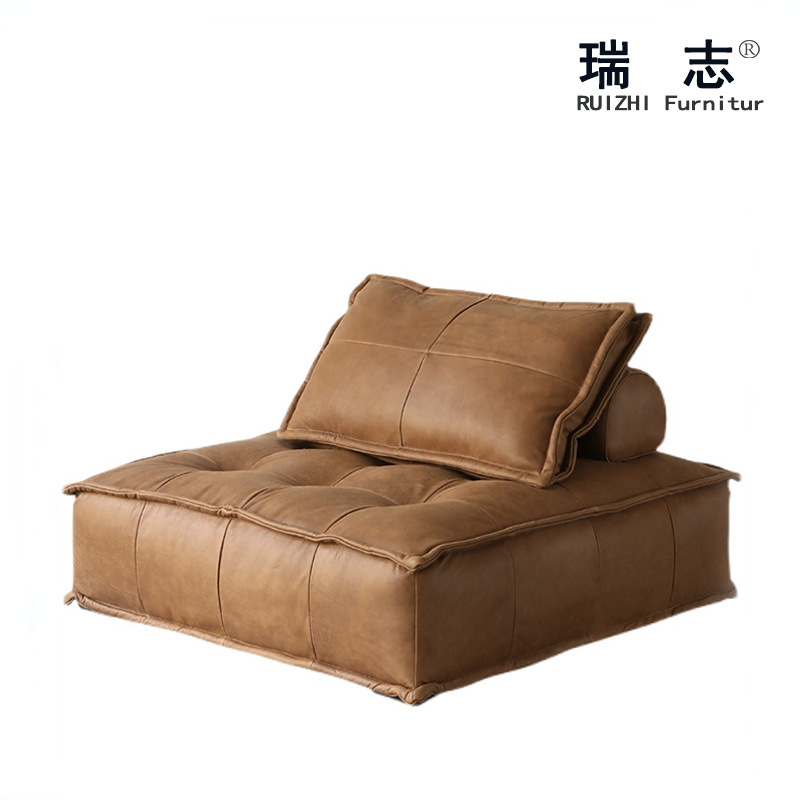 皮埃蒙特極簡豆腐塊網紅設計師北歐懶人方塊模塊客廳組合真皮沙發