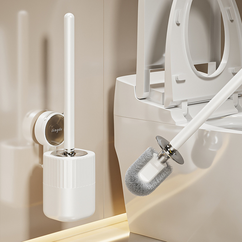 Suction Cup Toilet Brush Wall Hanging Household Non-Dead Angle Toilet Brush Punch-Free Toilet Bathroom Toilet Cleaning Artifact