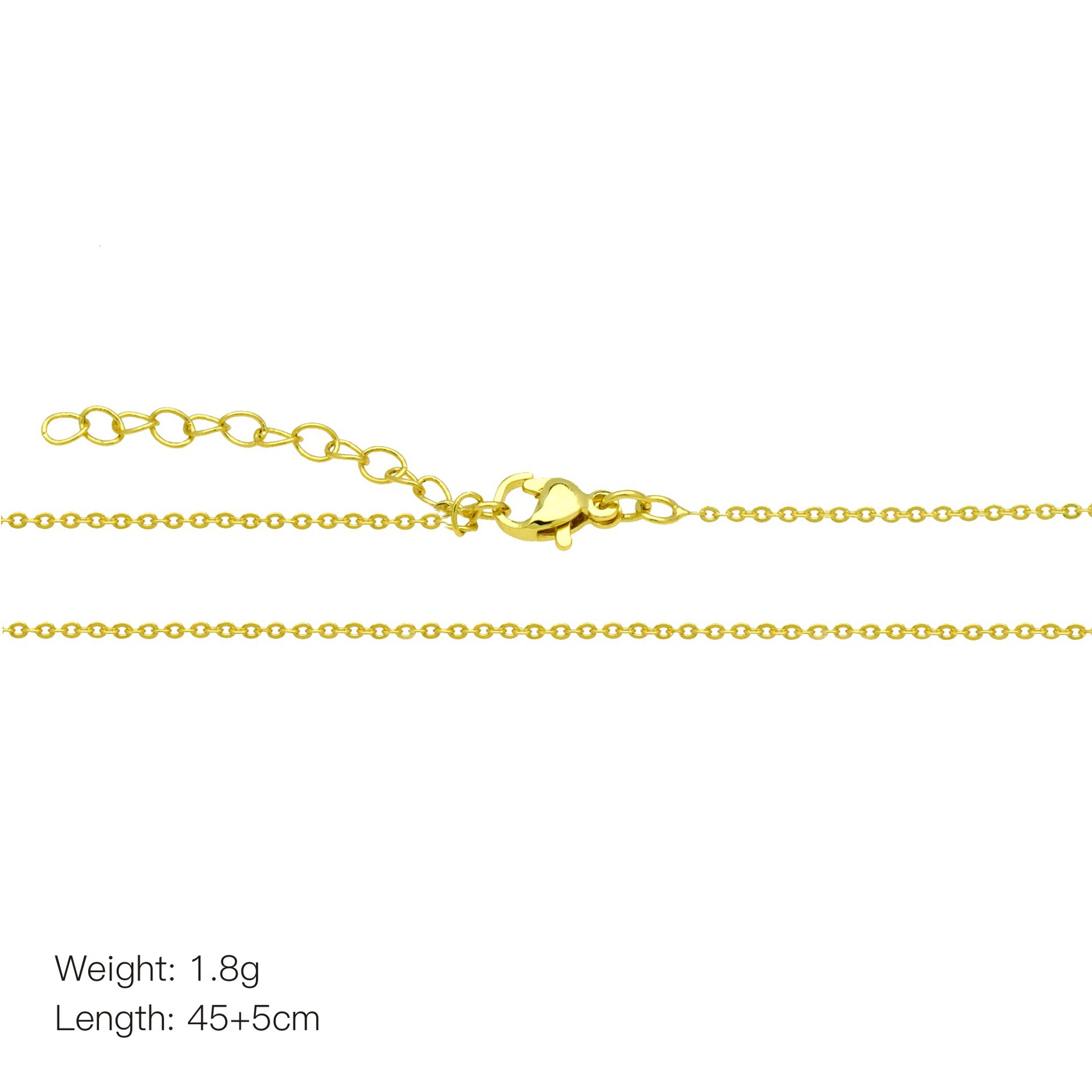 6g Weight 18K Gold Plated Plating Material Necklace Classification Copper Chain Material cable chain, box chain Chain Type 1 Piece Quantity Daily Occasion Copper Material Solid Color Pattern Women's Gender Simple Style, IG Style Style Copper 18K Gold Plated Solid Color Necklace 7