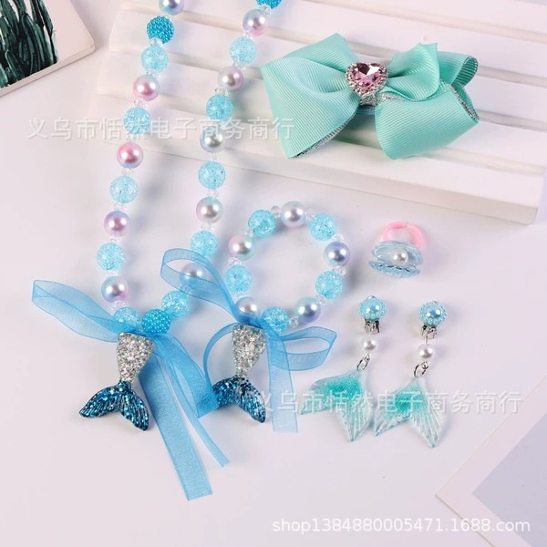 Blue set, gift box, pack, "fish tail" cut, 6 pieces