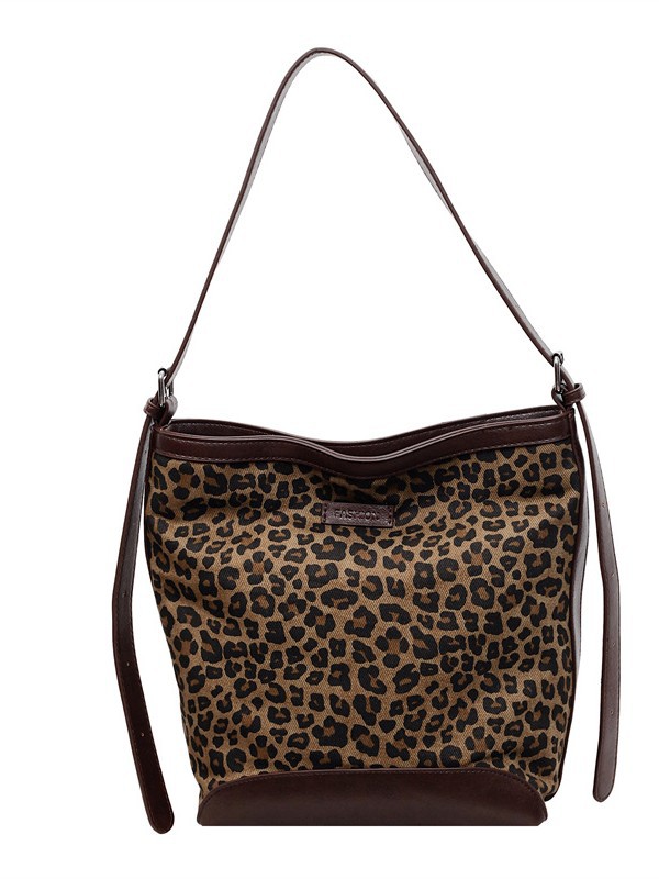 Bolso de gran capacidad de viento universitario para mujeres 2025 nuevo popular leopardo tote de alta calidad sensación de viaje de hombro mochila