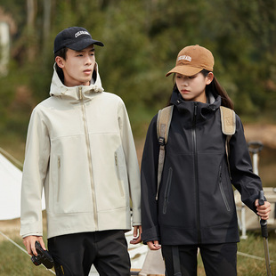 Lucky Deer Autumn and Winter Men's and Women's Outdoor Waterproof Full Heat Seal Fashionable Soft Shell Jacket Warm Mountaineering Suit