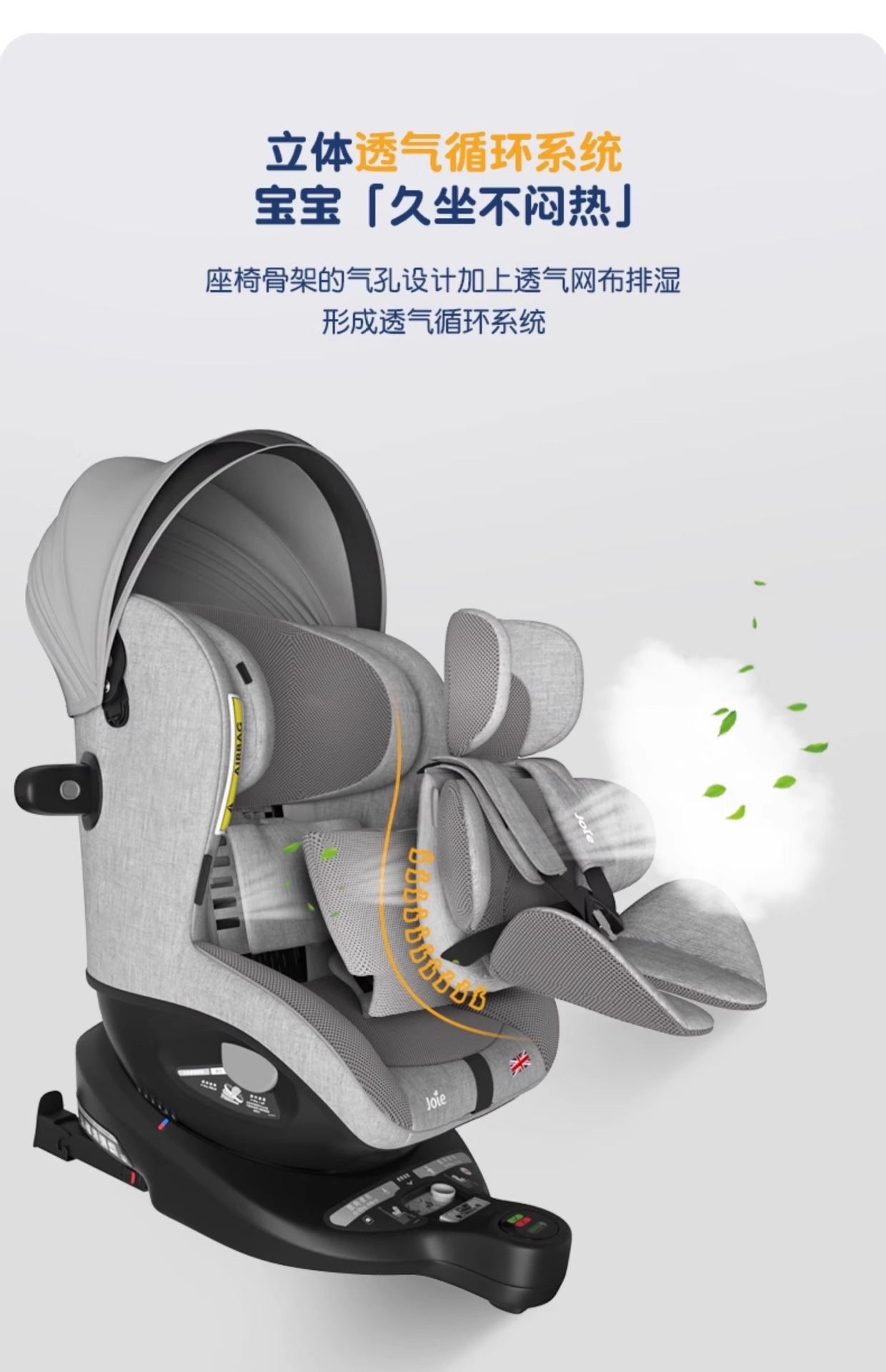 Joie Kids Safety Seat Adac Car Car for 0-4 Years Old 360 Rotating Gyro Warrior Pro