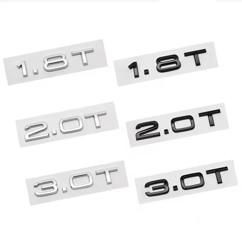 Suitable for Audi A3A4A5A6A7Q3Q5Q7 Car Logo Car Sticker Displacement Mark 2.0t 1.8t 3.0t Car Logo