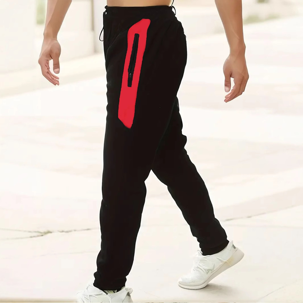 Men's Fleece-Lined Joggers – Slim Fit Workout Pants With Zipper Accents (S-3XL, 6 Colors, Machine Washable)_voghion.com