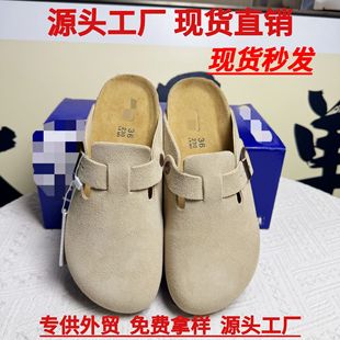 Thick-soled retro shoes outro manufacturers Birkenan shoes half-drag 2025 new full leather men's and women's cork sandals
