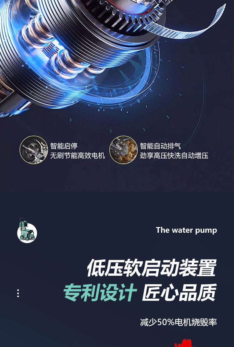 Car Washing Machine High-Pressure Water Gun 220V Commercial High-Power Water Pump Super Powerful Floor Cleaning Household Car Washing Magic Cleaning Machine
