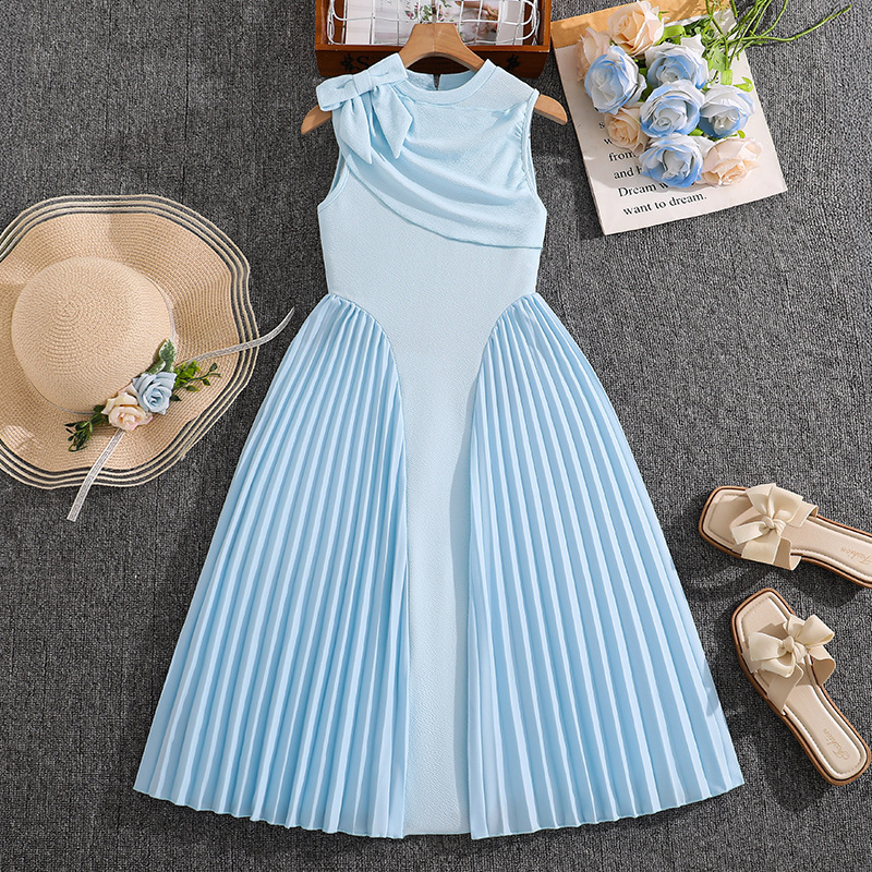 Spring and Summer New Girls' Clothing, Cross-Border European and American Style Sleeveless Patchwork Waist-Cinching Long Dress, Dress, Gown, Foreign Trade Wholesale Spring and Summer New Girls' Clothing, Cross-Border European and American Style Sleeveless Patchwork Waist-Cinching Long Dress, Dress, Gown, Foreign Trade Wholesale