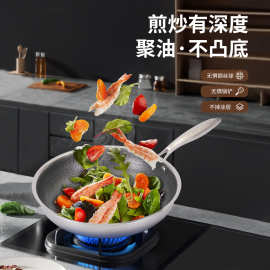 新款家用不锈钢炒锅厨房蜂窝全面不粘锅健康三层平底锅礼品锅批发