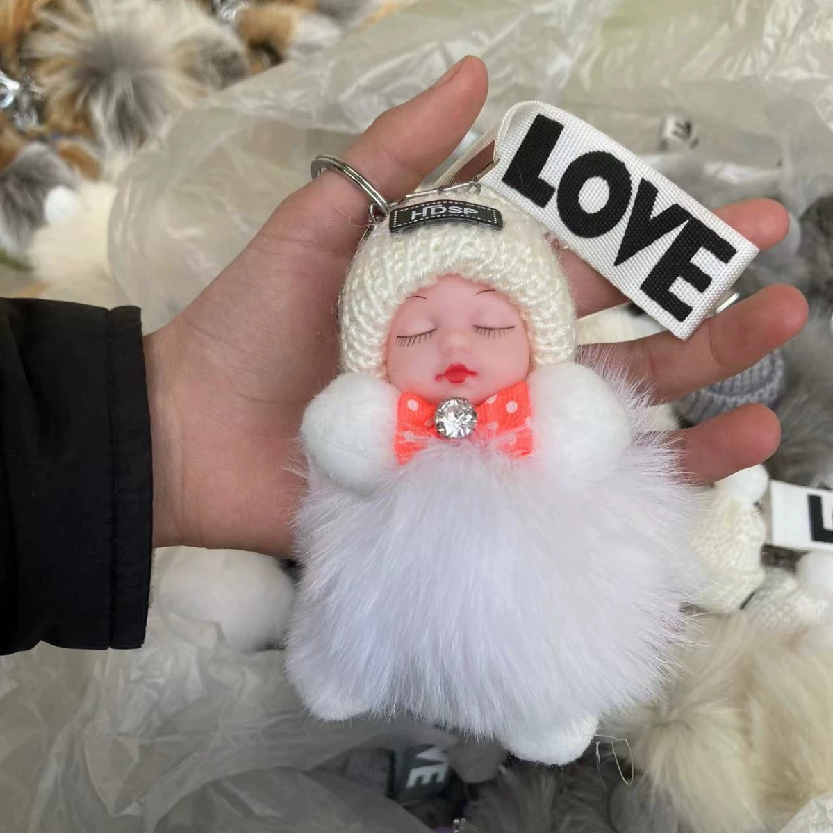 Спящая кукла лисья шерсть подвеска плюшевые украшения поддержка оптовая продажа различных меховых шарика подвеска украшения