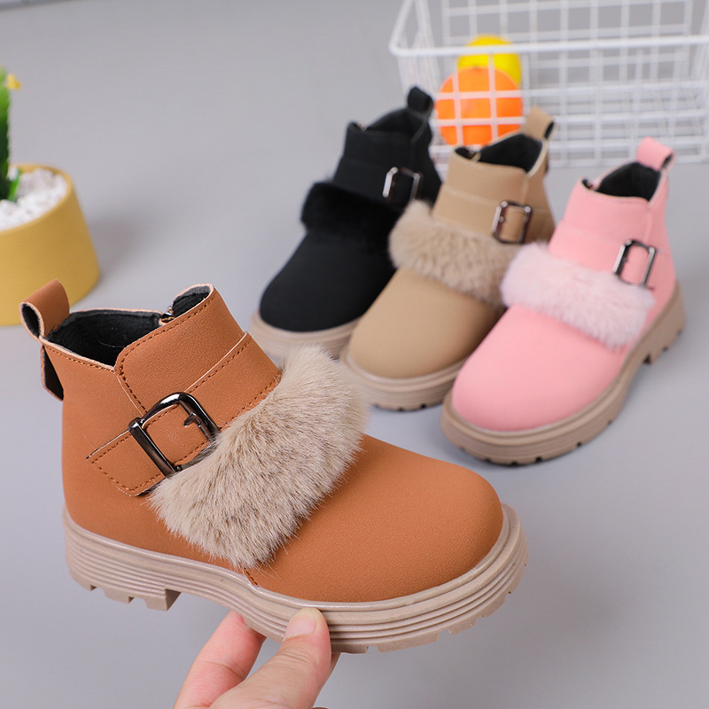Girl's Martin boots 2022 autumn and winter new children's British Style Korean style leather boots medium and big Children Baby Girl Princess boots