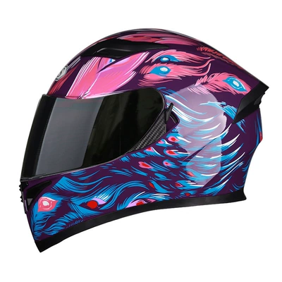 Motosiklet kaskı (dəbilqə), Full-Face Helmet Cool Electric Vehicle - feather-with-black-tea-m