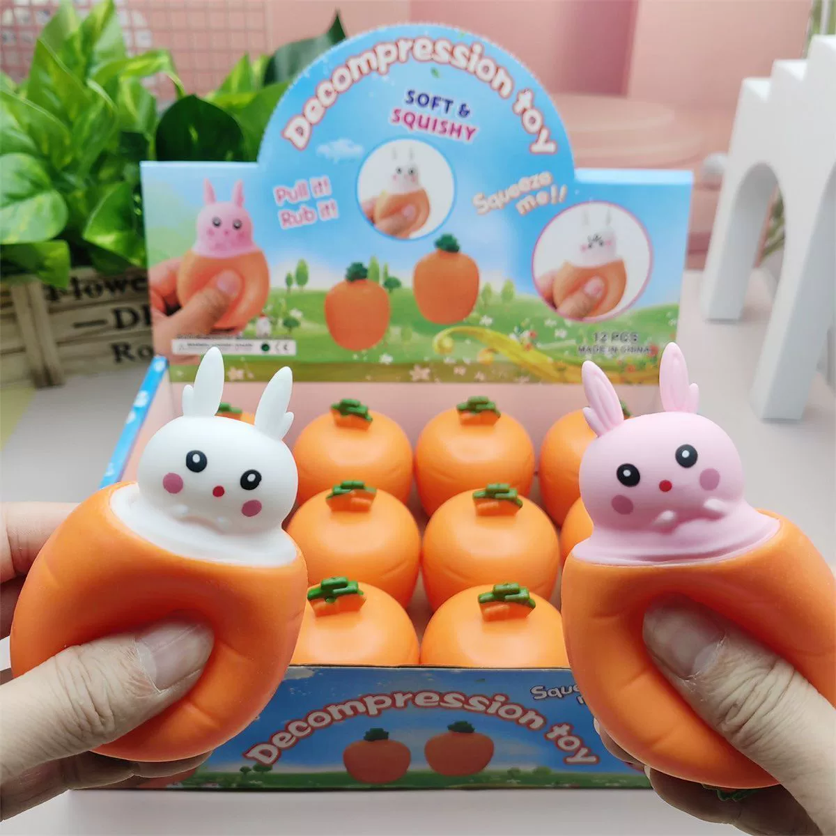 Морковь кролик, слайм, релаксант, игрушка, антистресс