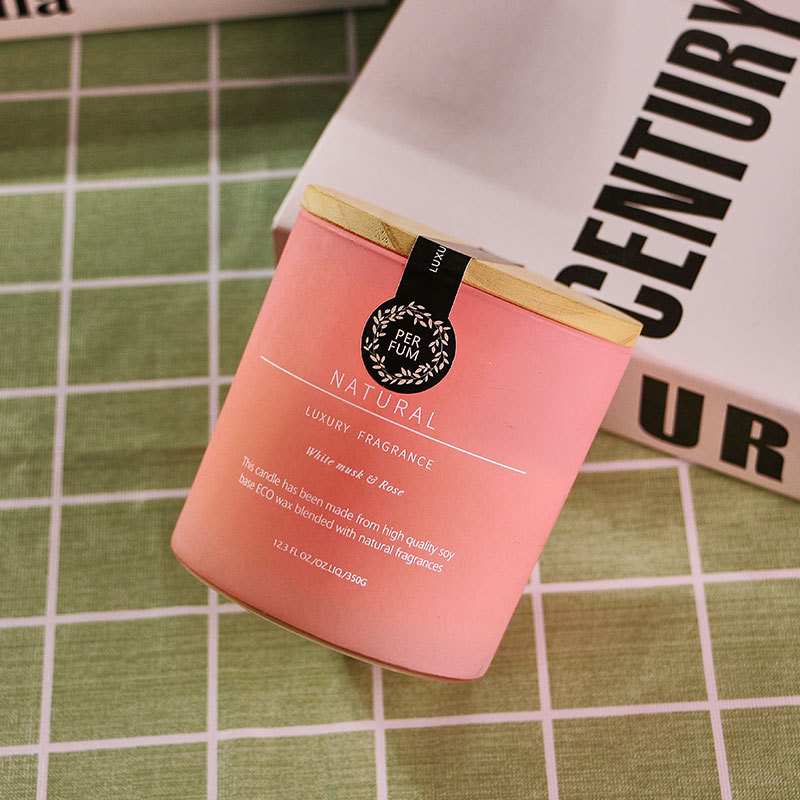 Factory Direct Supply Plant Essential Oil Aromatherapy Candle Glass Cup Bedroom Home Fragrance Ornament Soy Wax Gift Box