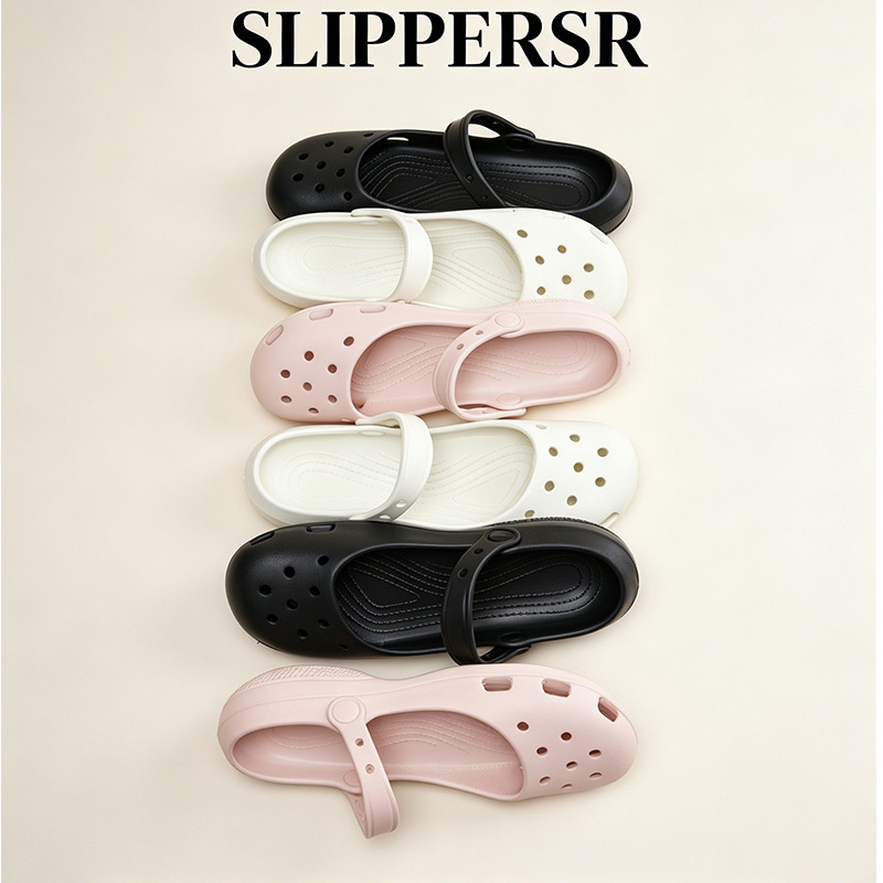 Mary Jane Clogs for Women, Fashionable New Summer Style, Soft-Soled Non-Slip Ballet Shoes, Suitable for Indoor and Outdoor Wear, Closed-Toe Sandals