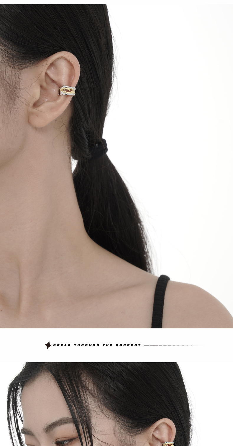 Multicolor Pattern Women'S Gender 1 Piece Silver Multicolor Ear Clips