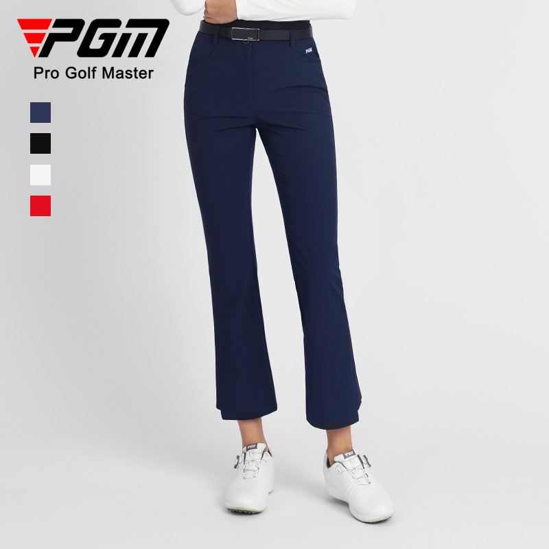 Quần tây nữ golf ống loe nhẹ thiết kế vila co giãn — KUZ144-màu trắng, KUZ144-Đen, KUZ144-màu xanh hải quân, KUZ144-màu đỏ