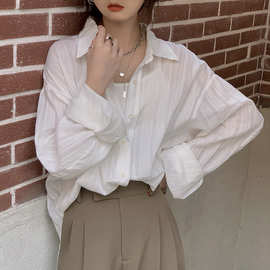 防晒盐系中长款衬衫夏2026新款慵懒风微透薄款宽松长袖POLO衫女装