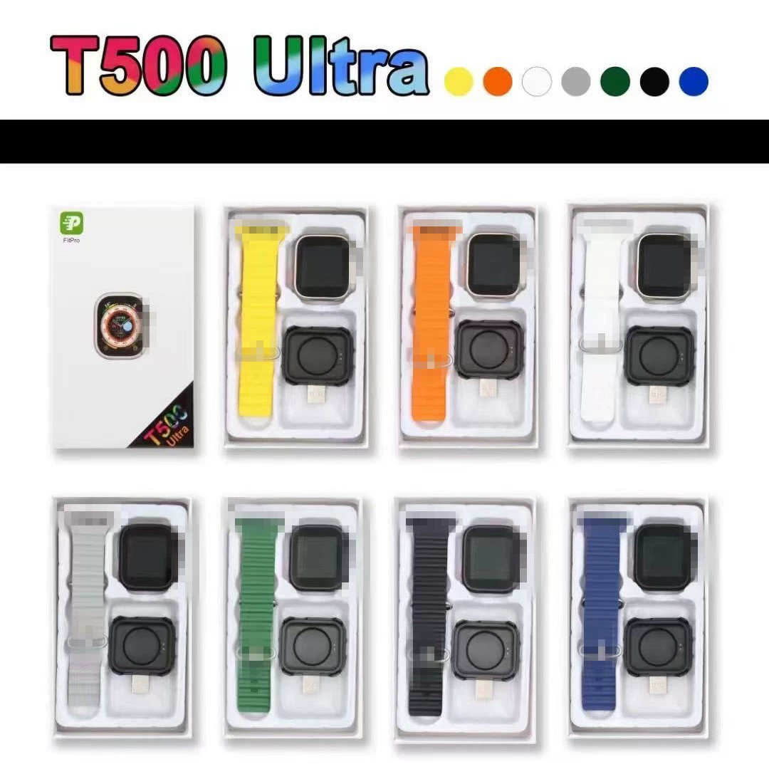 Умные часы T500 Ultra — Bluetooth звонок, измерение пульса, шагомер, варианты в разных цветах